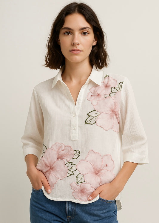 Fancy Floral Embroidered Shirt