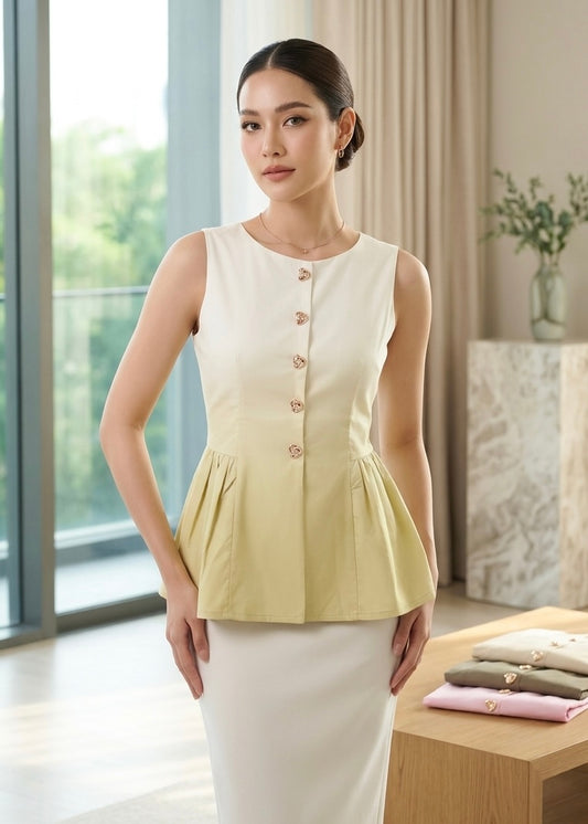 Ombré Shaded Peplum Top