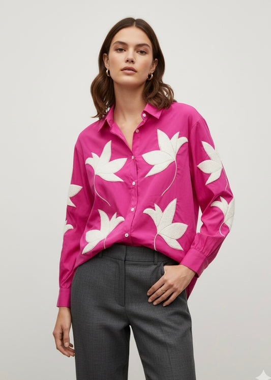 Big Floral Embroidered Shirt