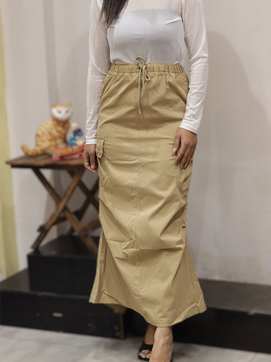 Long Fish Cut Skirt (Beige)