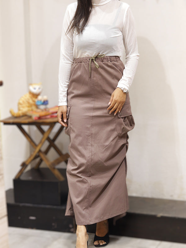 Long Fish Cut Skirt (Grey)