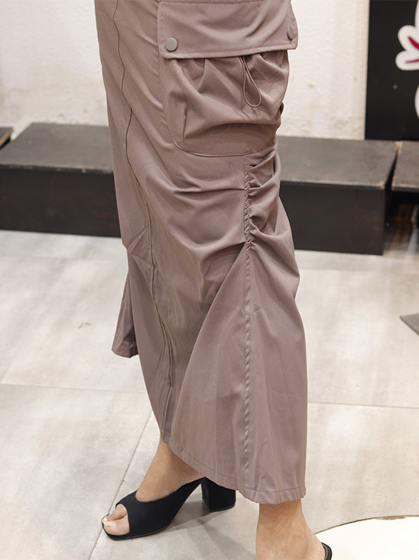 Long Fish Cut Skirt (Grey)