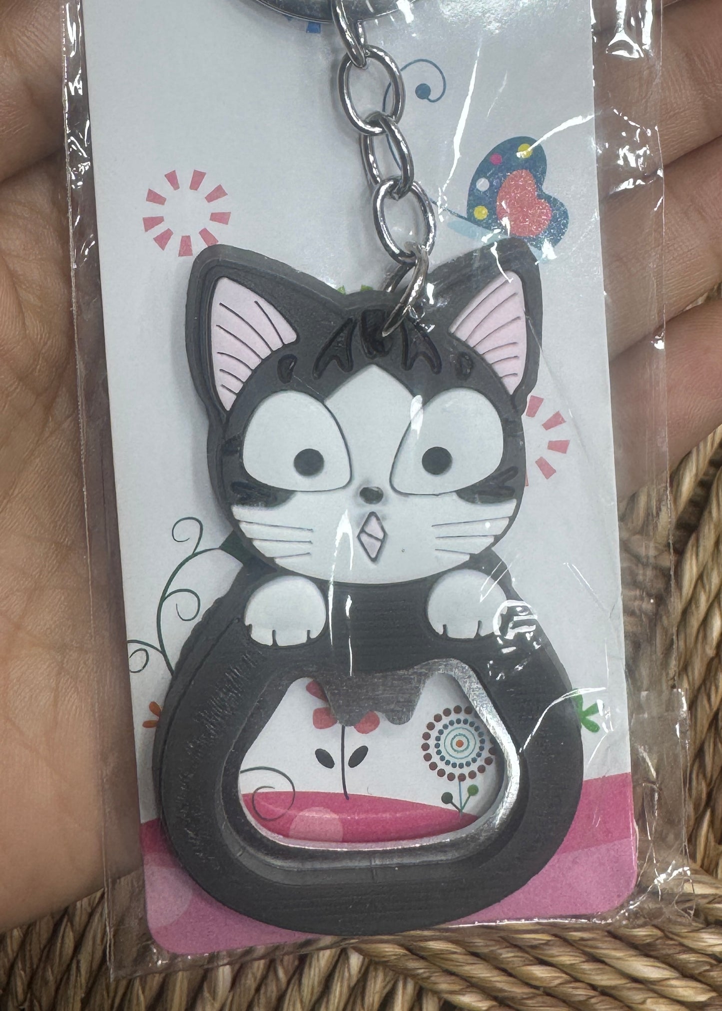 Cute Cat Bottle Opener Keychain