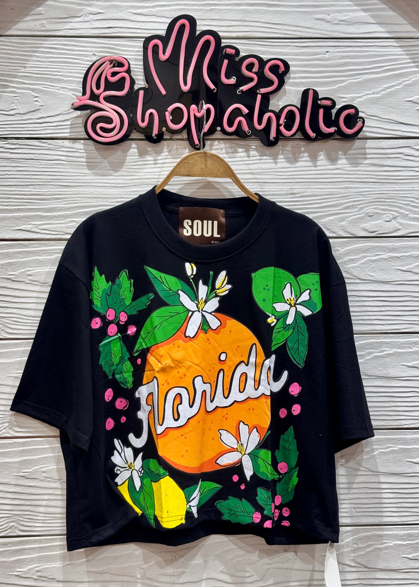 Lemon Printed Oversized Crop T-shirt