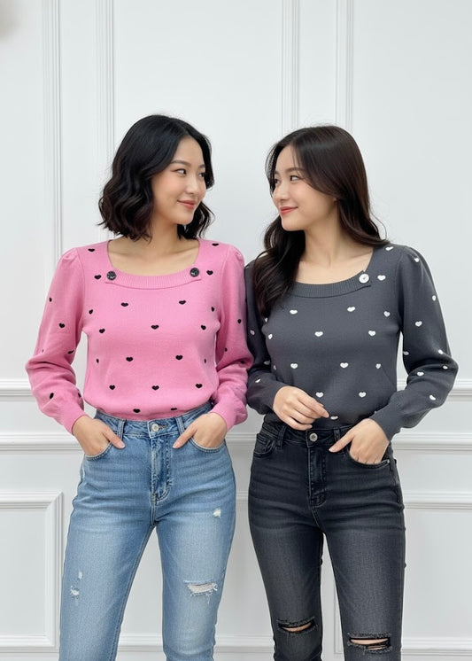 Heart Knitted Winter Top