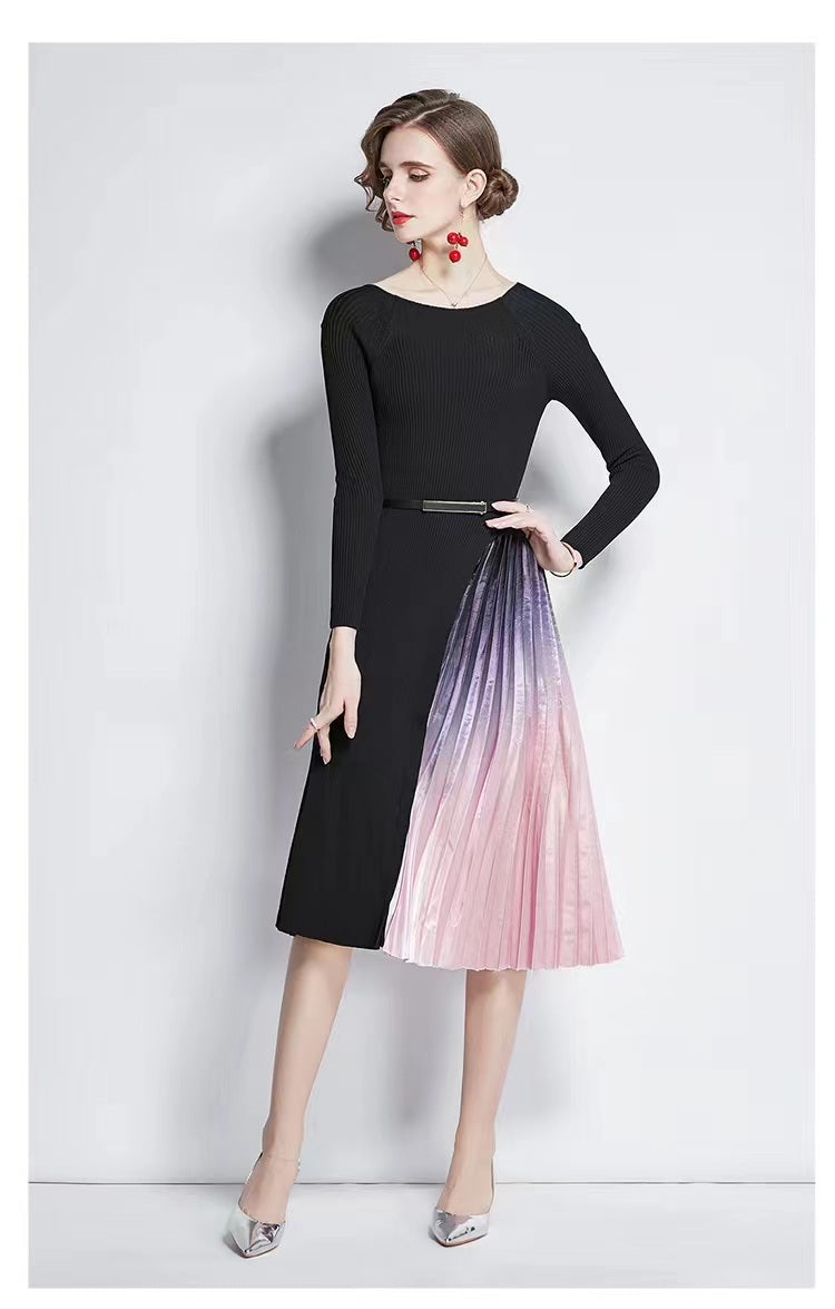 Pleated Woollen Dress