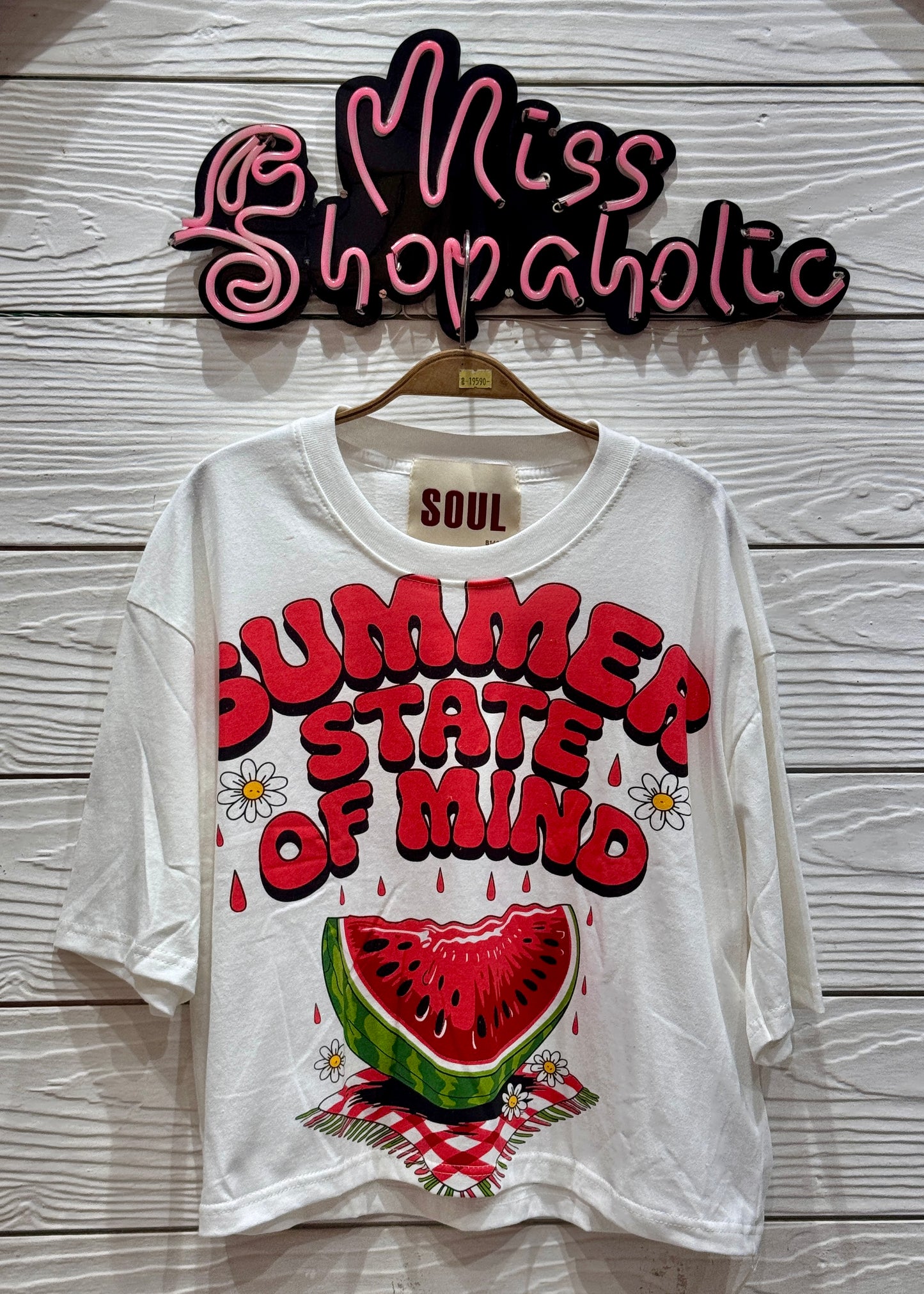 Watermelon Printed Oversized Crop T-shirt