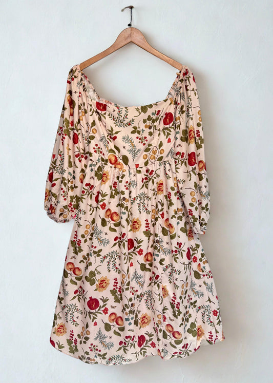 Fruity Floral Printed Dress