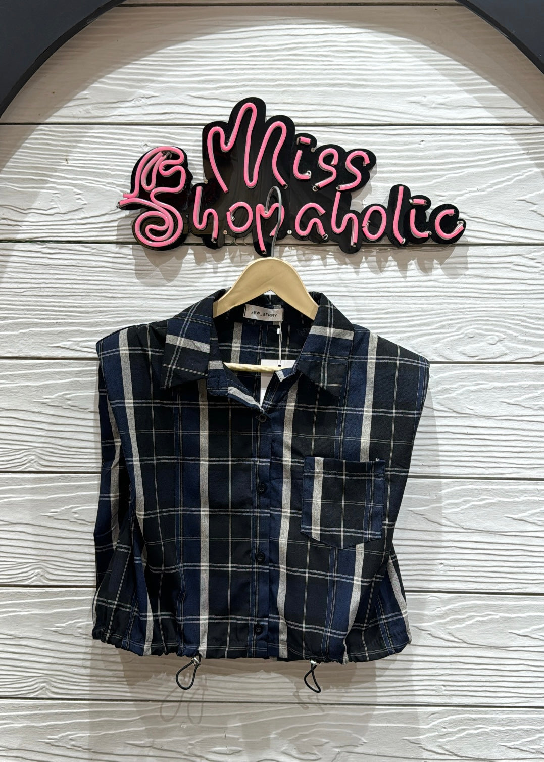 Checkered Waist Coat Style Shirt