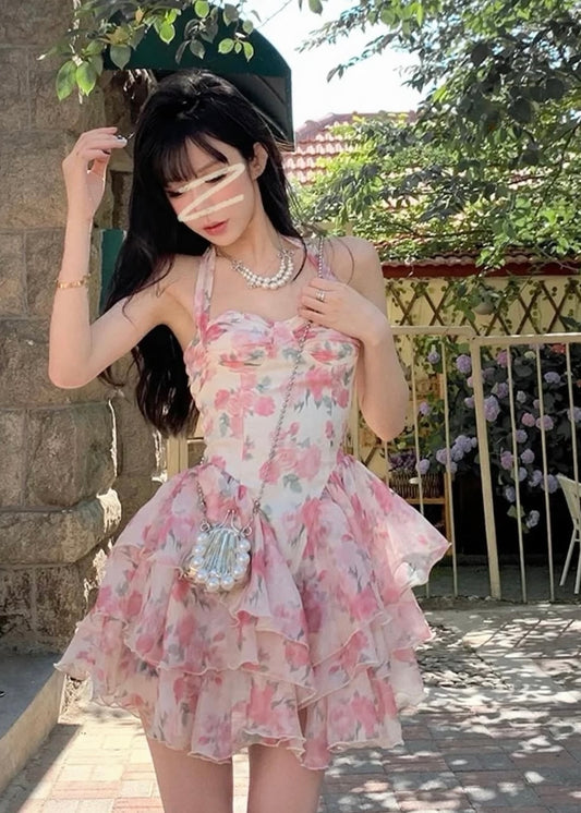 Korean Style Floral Printed Dress
