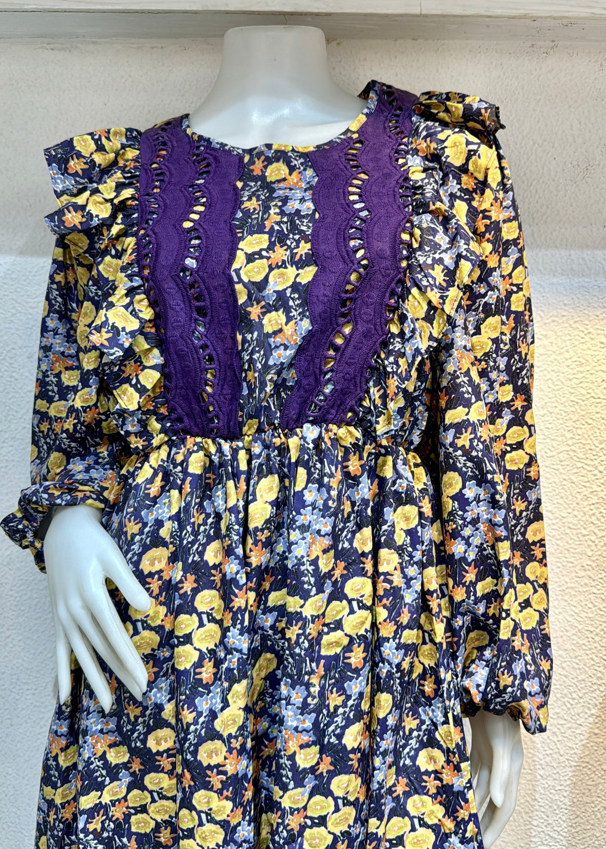 Floral Printed Dress (Purple)