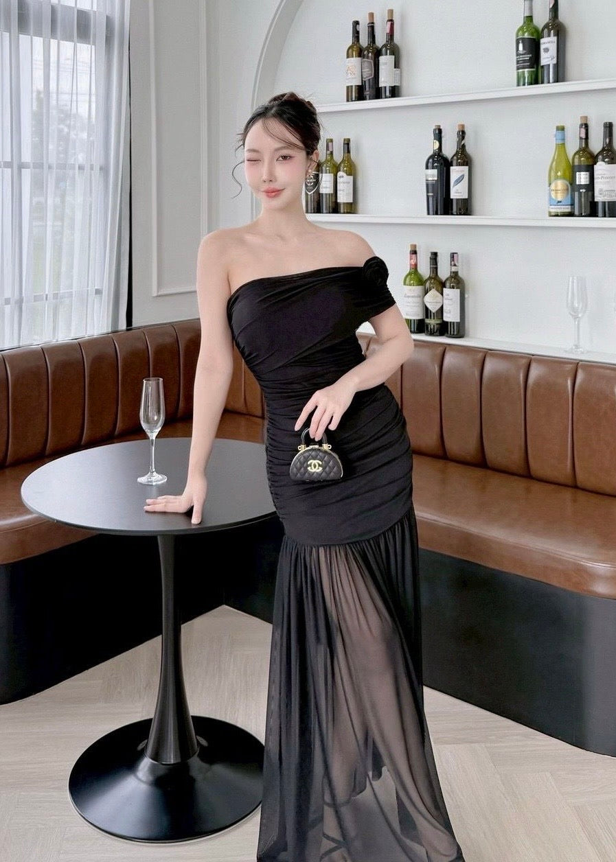 Partywear Long Bodycon OffShoulder Dress