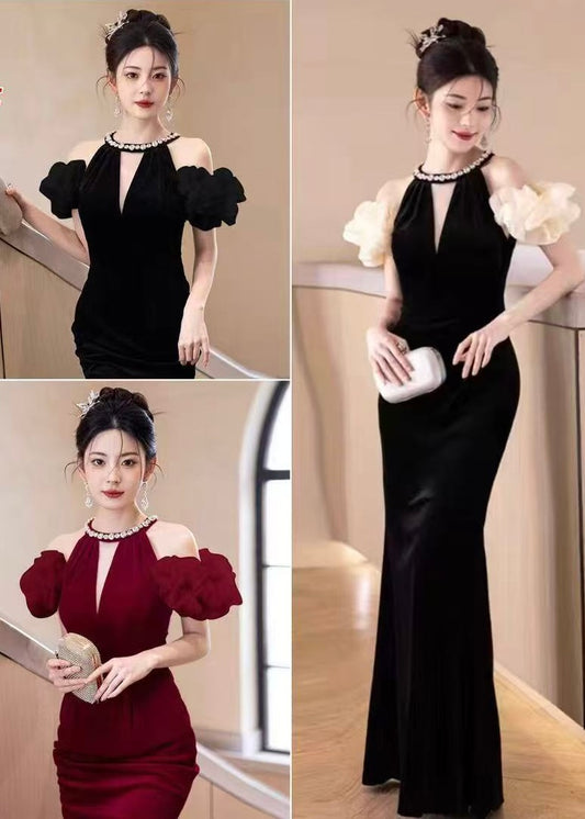 Long Bodycon Dress with 3D sleeves