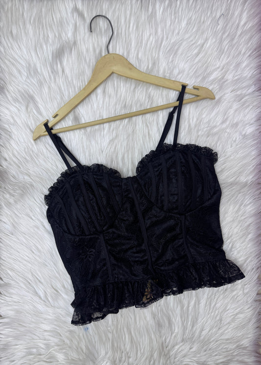 Black Mesh Padded Bralette