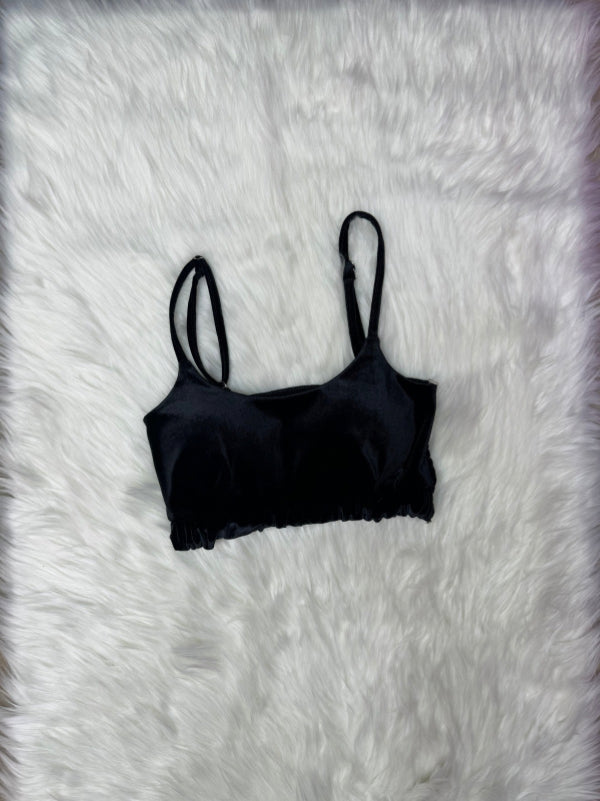 Crop Velvet Padded Bralette Top