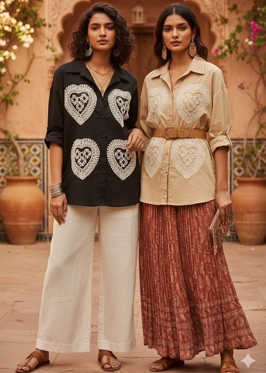 Classic Heart Embroidered Shirt