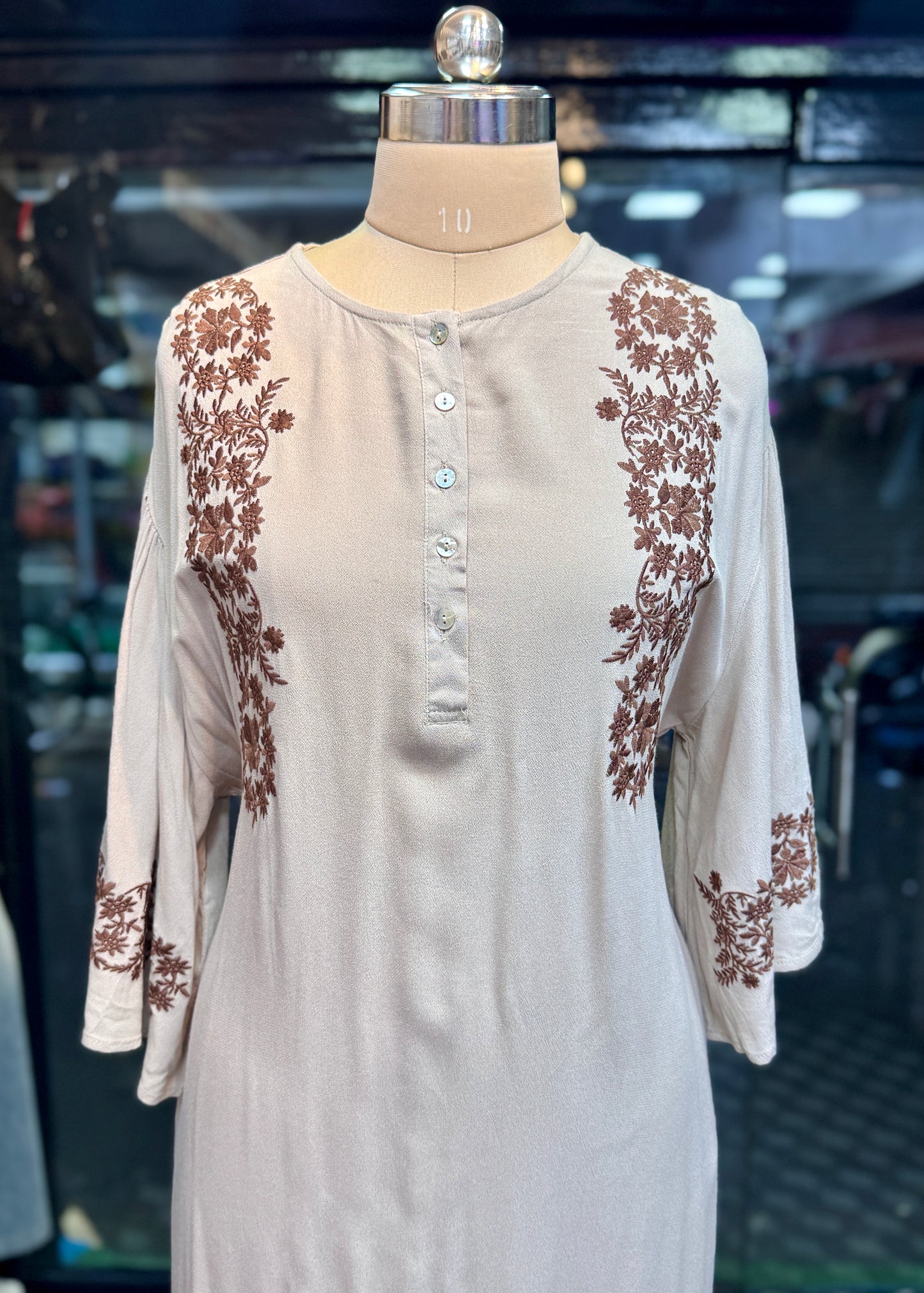 Long Ethnic Style Embroidered Dress