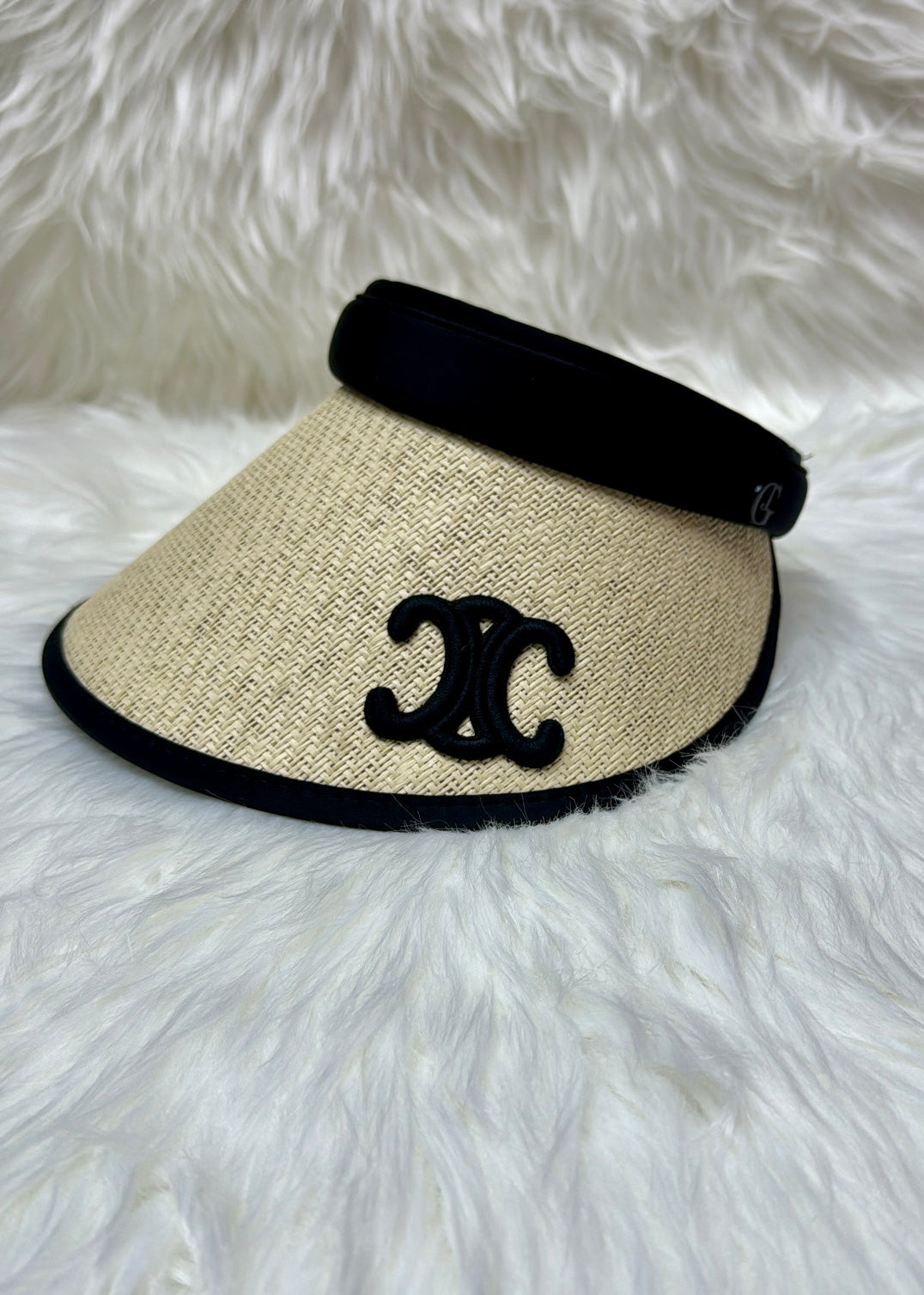 Braided-Straw Khaki Sunvisor Cap