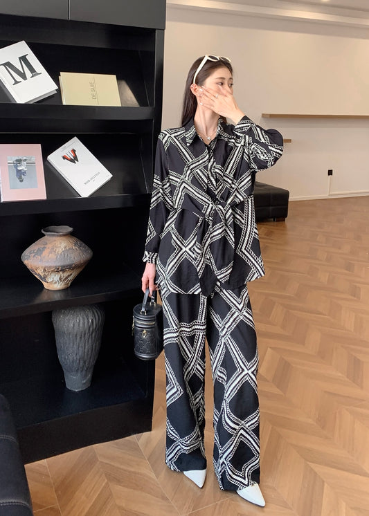 2 Pc Set - Oversized Front Knotted Shirt with Matching Pant