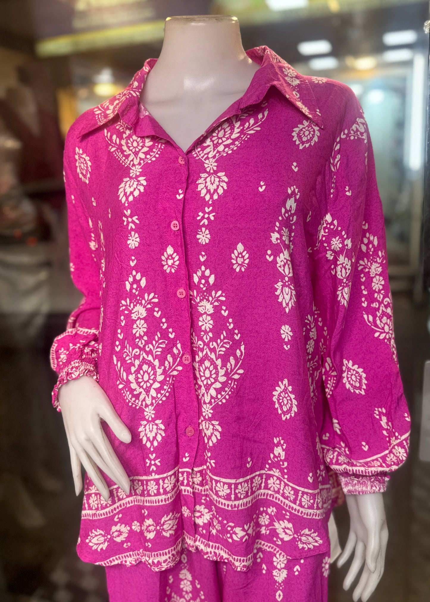 2 Pc Set - Printed Cotton Shirt with Matching Pant
