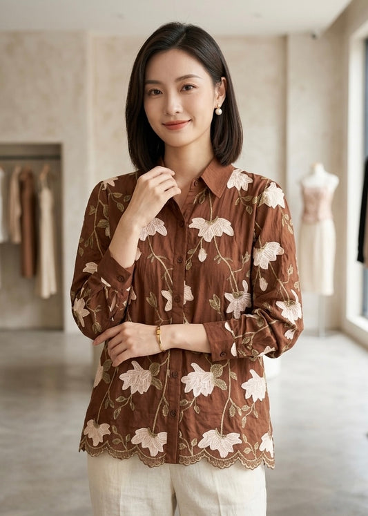 Embroidered Shirt with Inner
