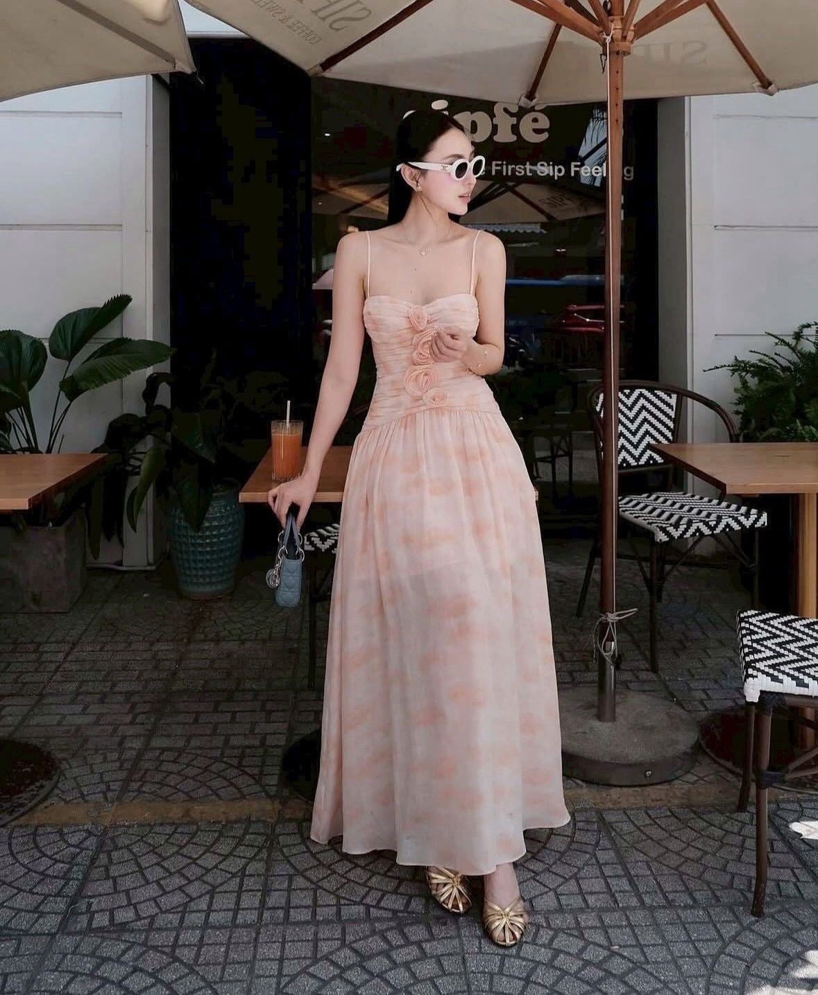 Elegant Long Floral Printed Dress