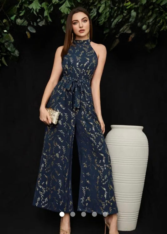 Foil Printed Long Jumpsuit