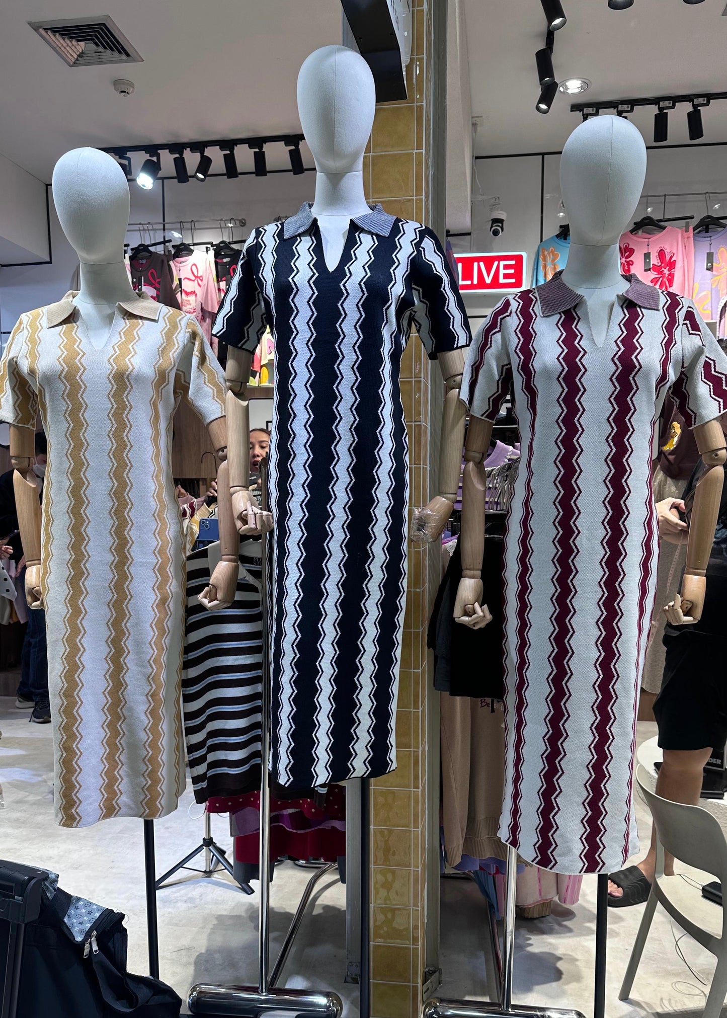Striped Knitted T-shirt Dress
