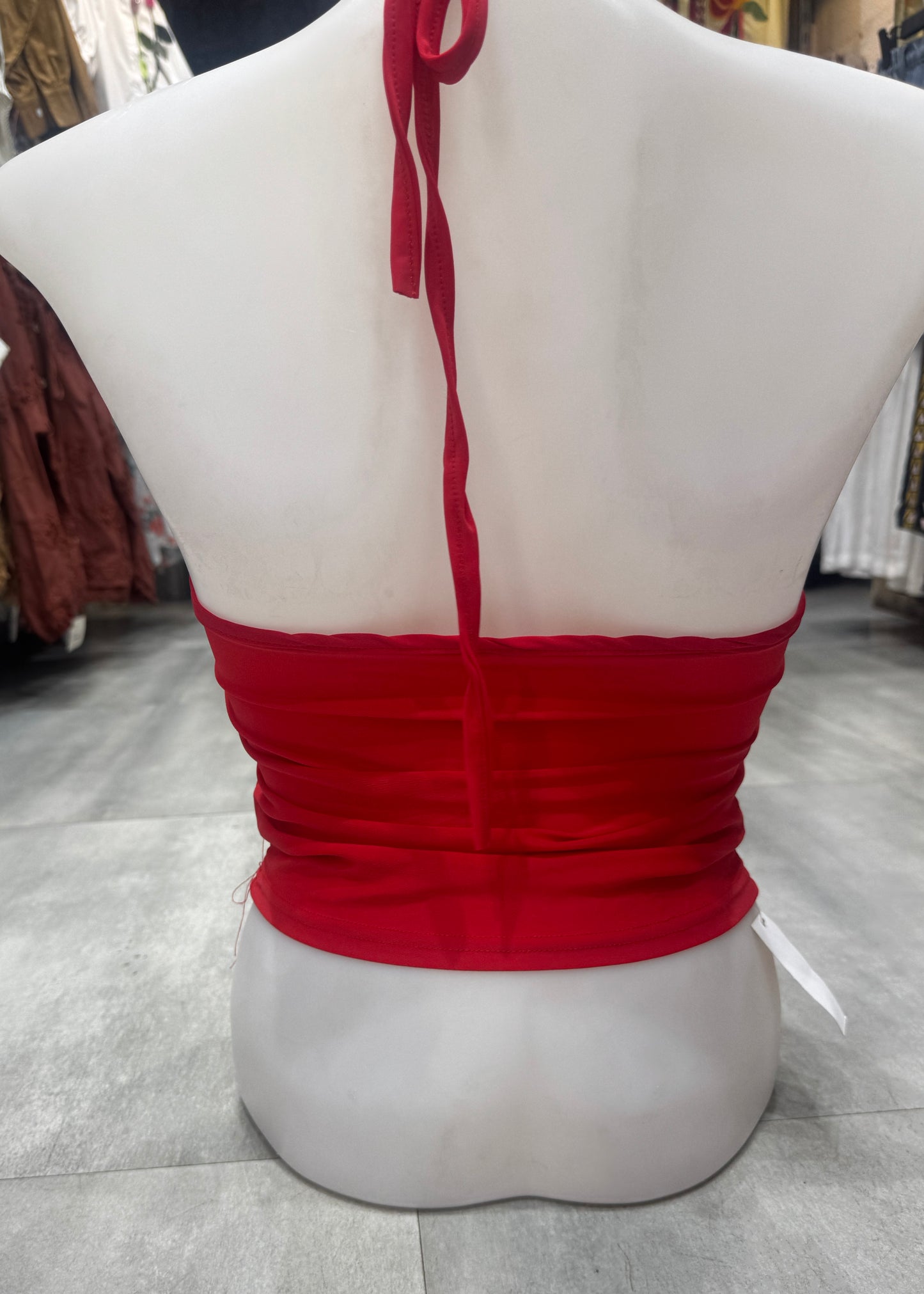 3D Rose Plain Halter Top