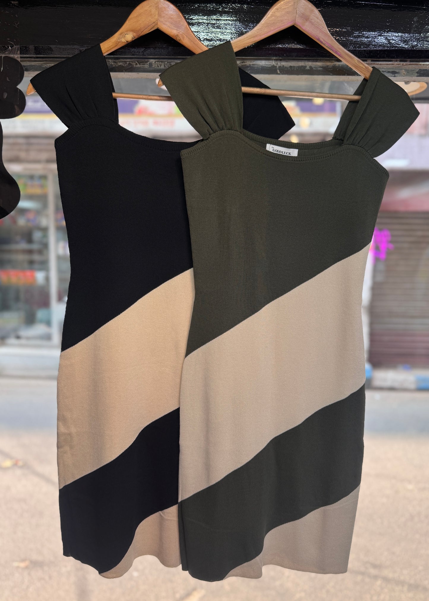 Broad Striped Knitted Dress