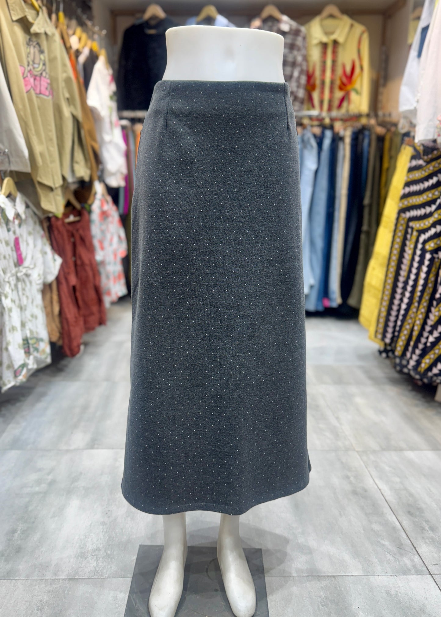 Small Polka Dot Straight Fit Skirt