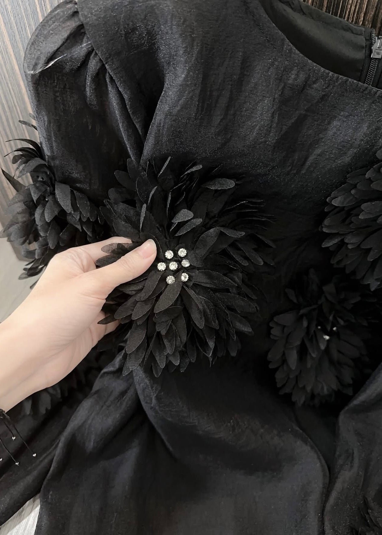 Partywear Top with 3D Flower Patch