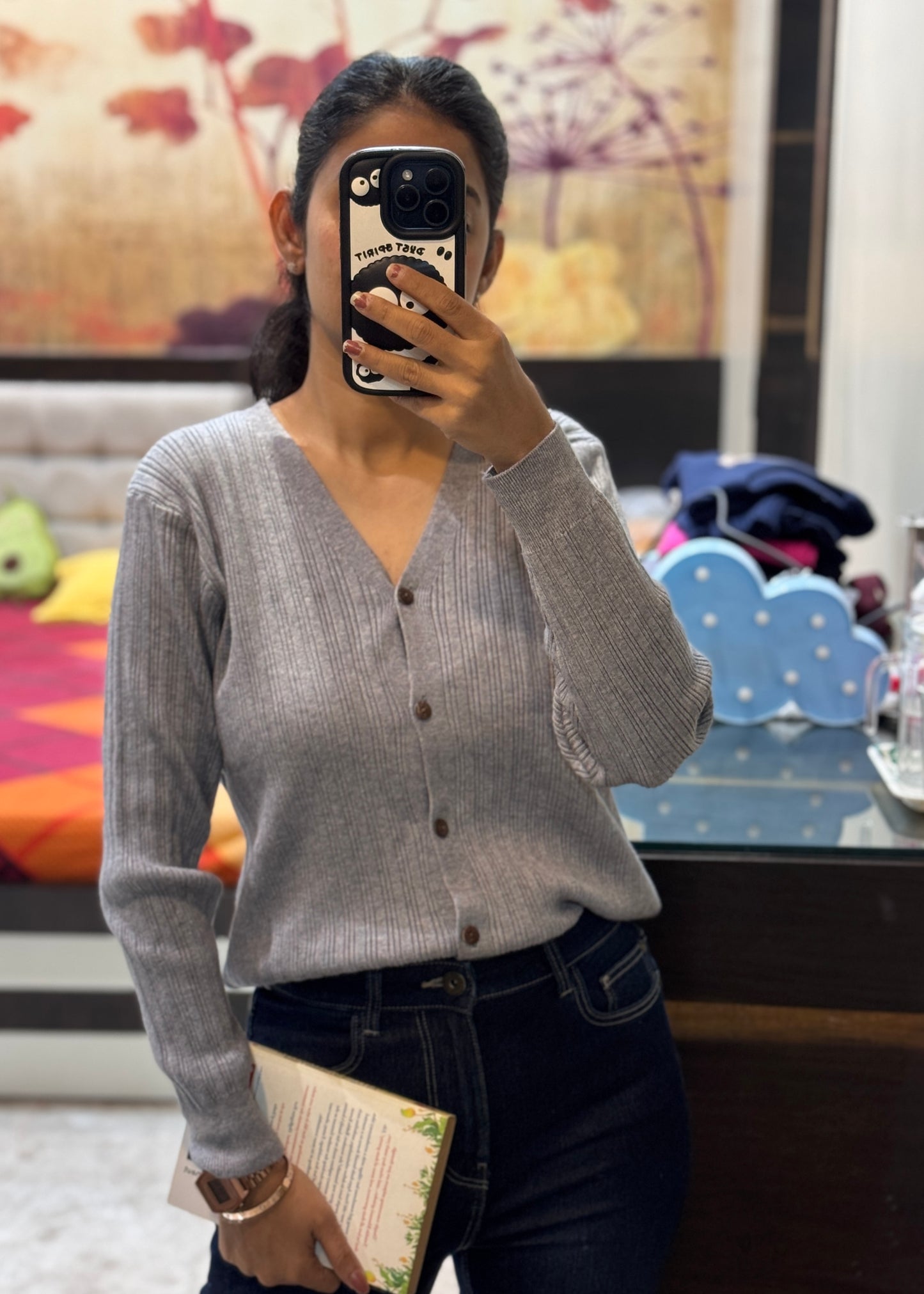 Plain Classic Knitted Shirt Top