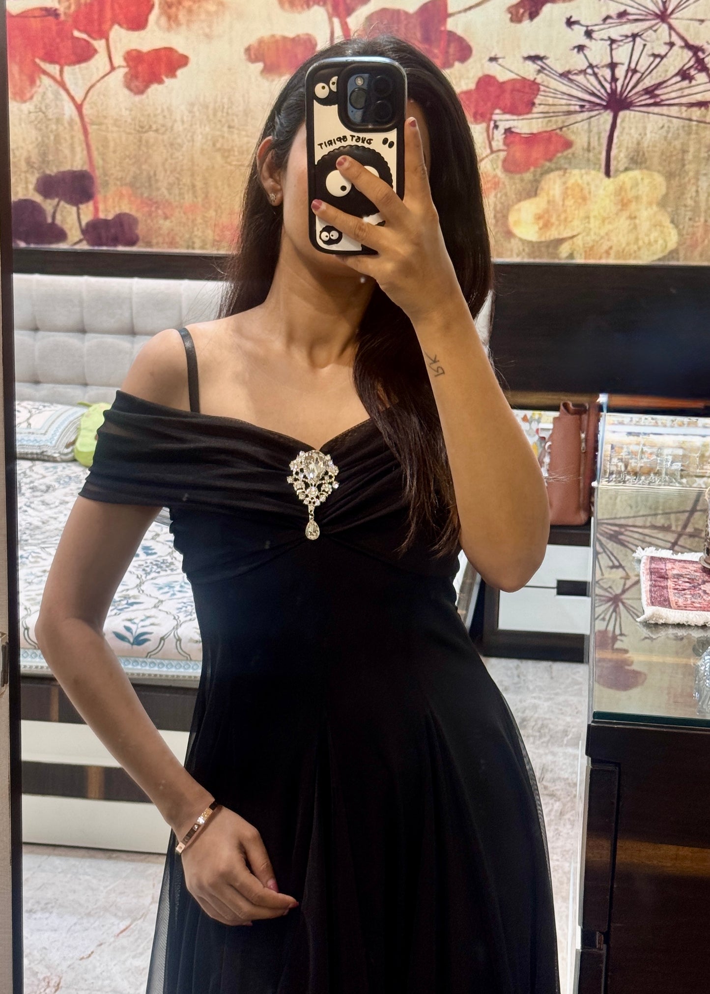 Partywear Long Black Dress