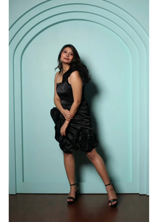 Partywear One Shoulder Short Dress