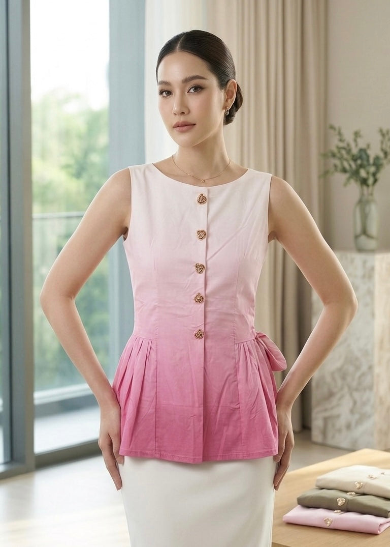 Ombré Shaded Peplum Top