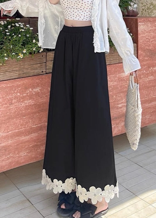 Lightweight Pants with Floral Edging.