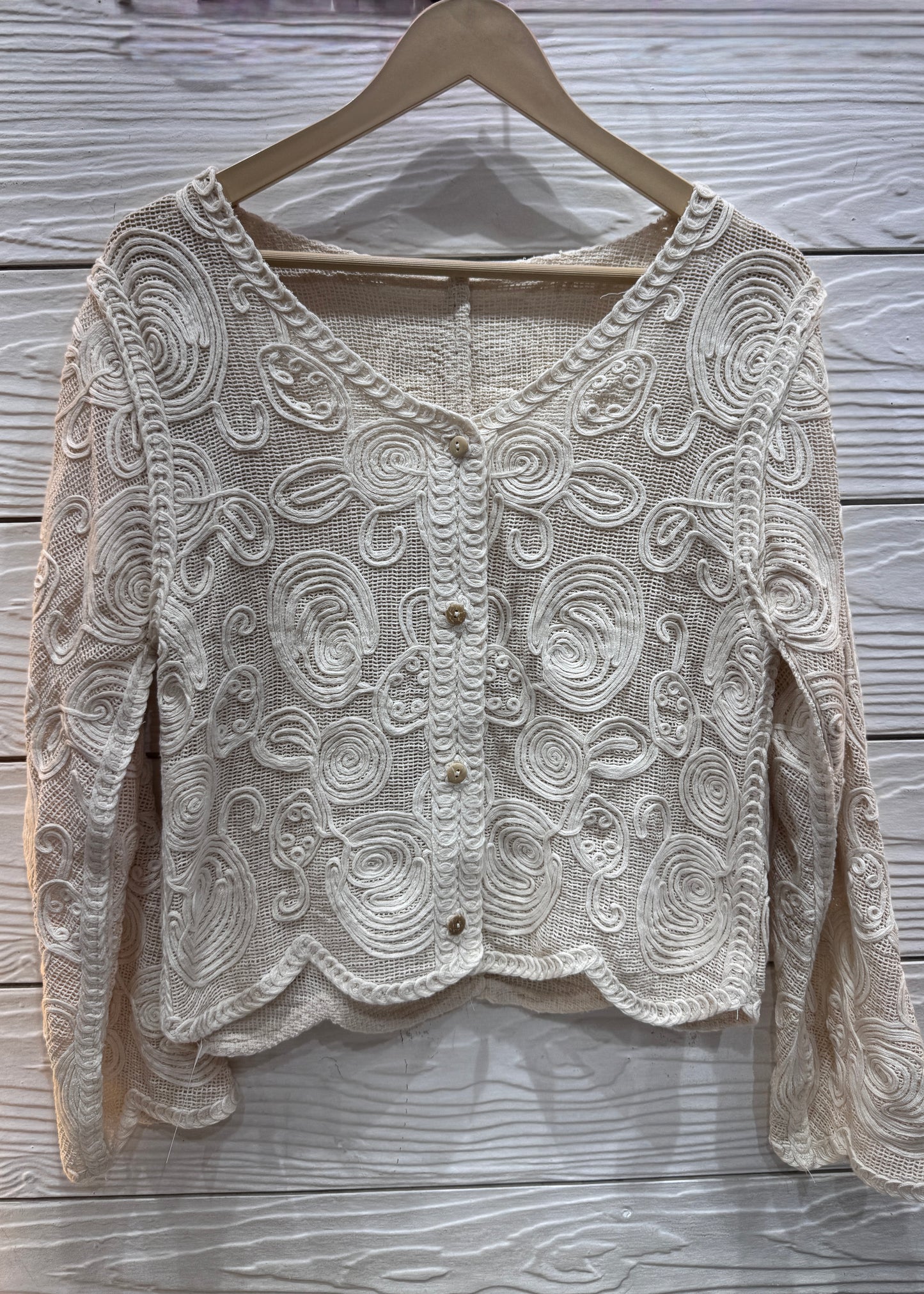 Full-sleeves Crochet Shirt