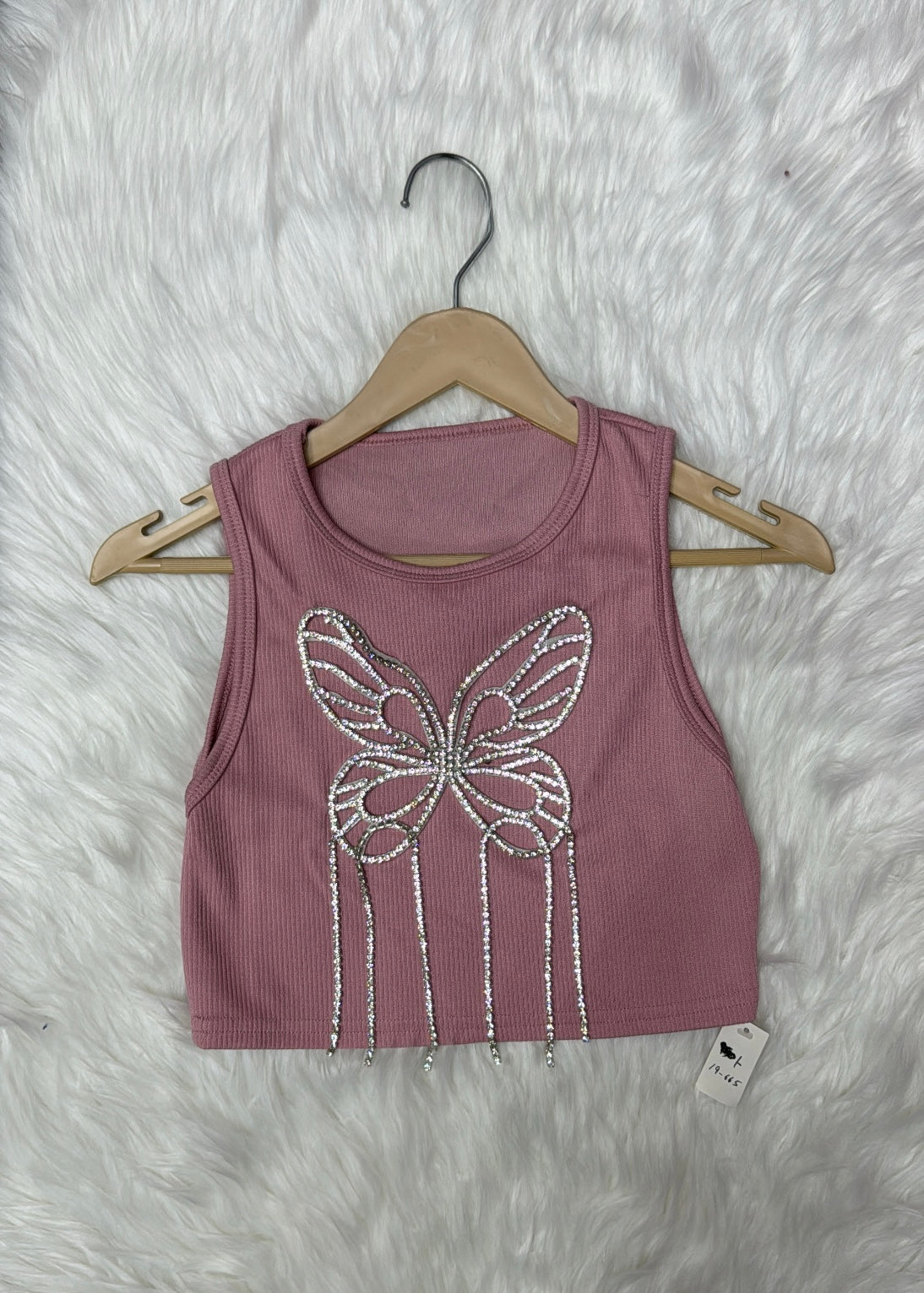 Tank Top with Studded Butterfly