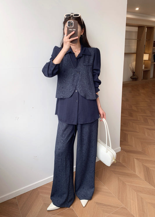 2 Pc Set - Oversized Shirt with attached Waist Coat & Matching Pant