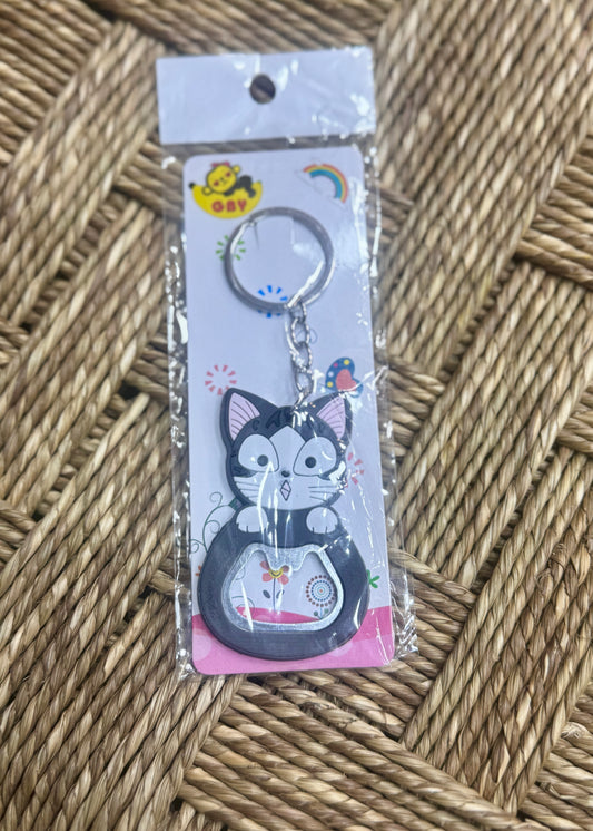 Cute Cat Bottle Opener Keychain