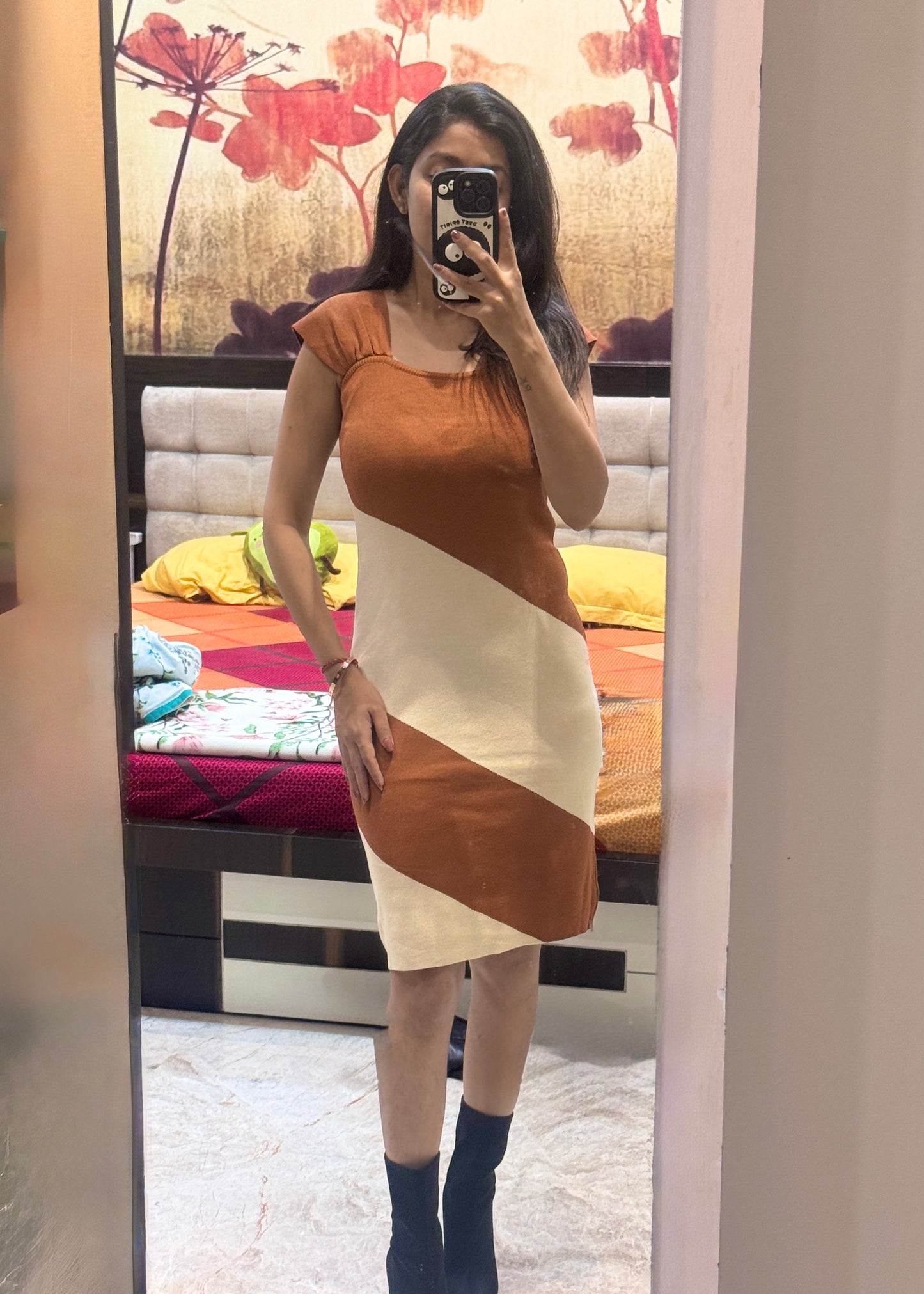 Broad Striped Knitted Dress