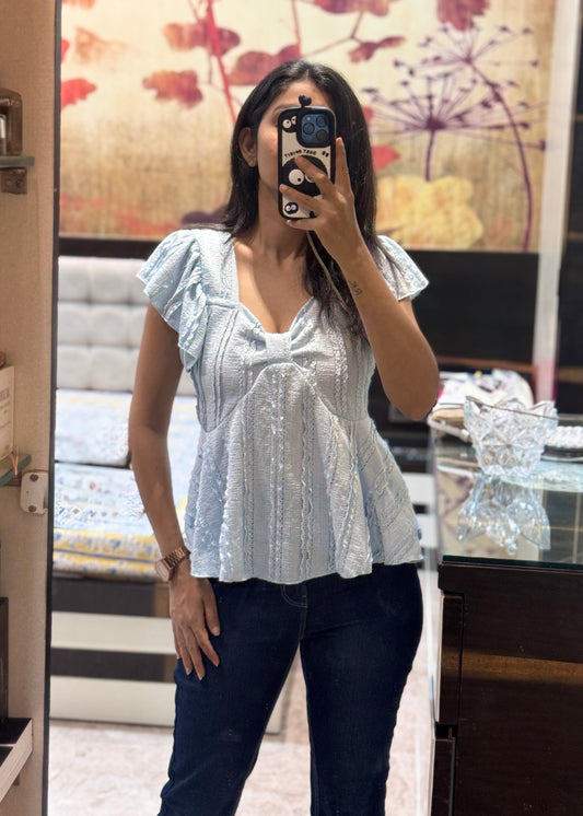 Cute Light Fabric Peplum Top