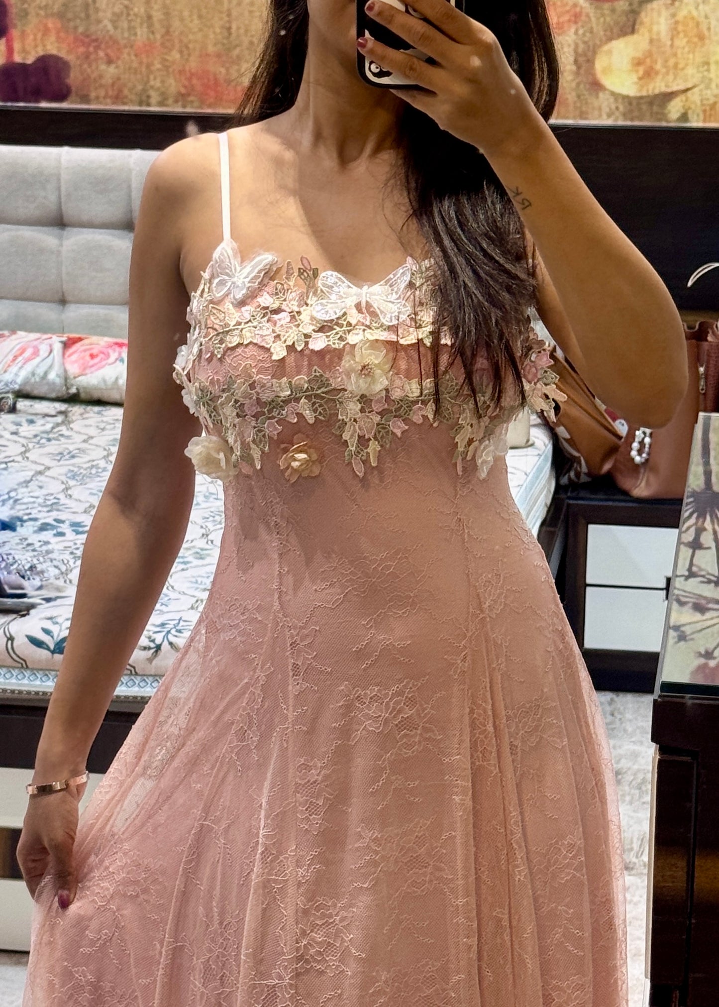 Pretty in Pink Long Floral Dress