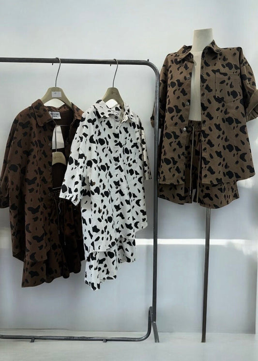 2 Pc Set - Animal Printed Shirt and Shorts.
