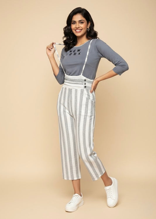 2 Pc Set - Tshirt with Dungaree Style Pants.