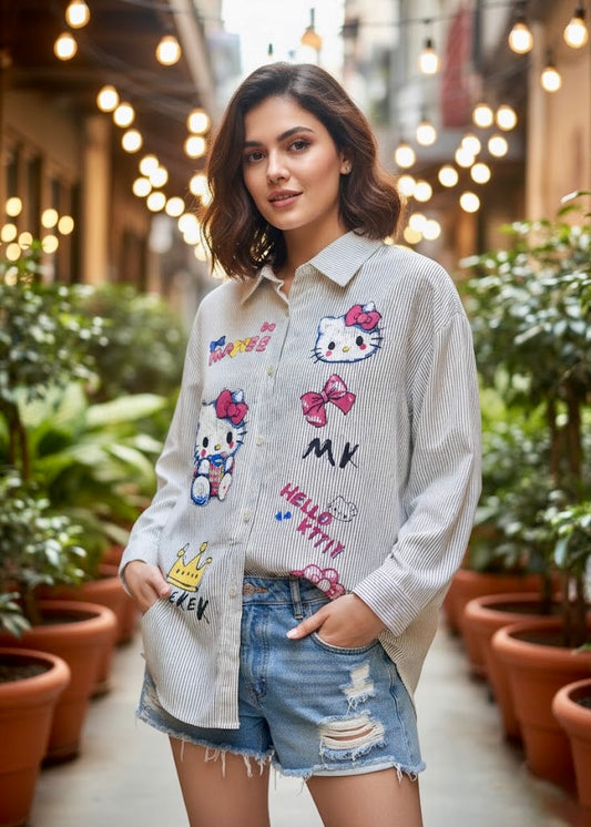 Cute Helo Kitty Printed Shirt