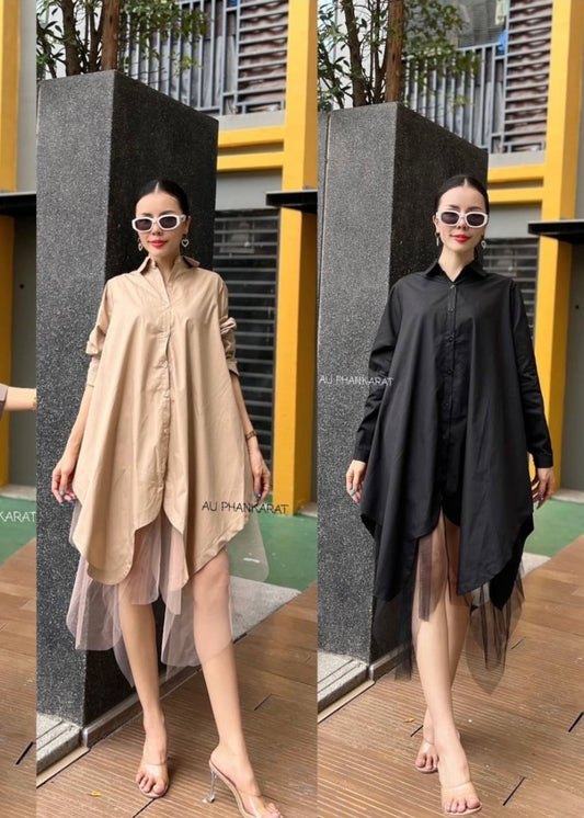 Plain Cotton Midi Dress