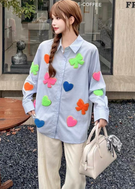 Cute Embroidered & Little Shiny Shirt