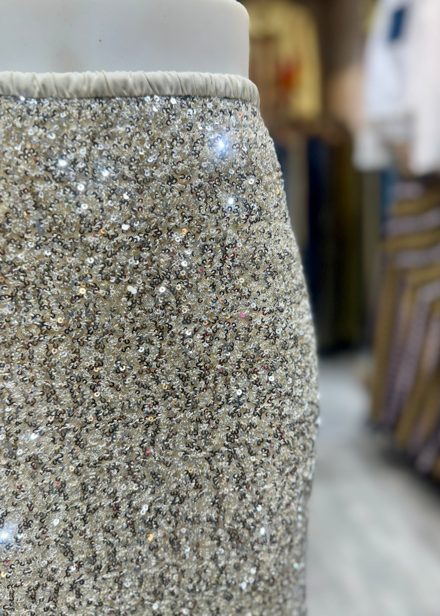 Sequin Studded Long Party Skirt